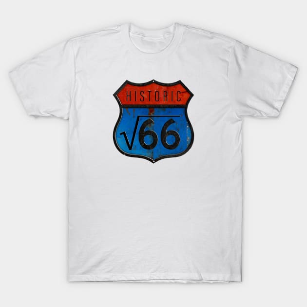 Historic Square Root of 66 Route T-Shirt by Eugene and Jonnie Tee's